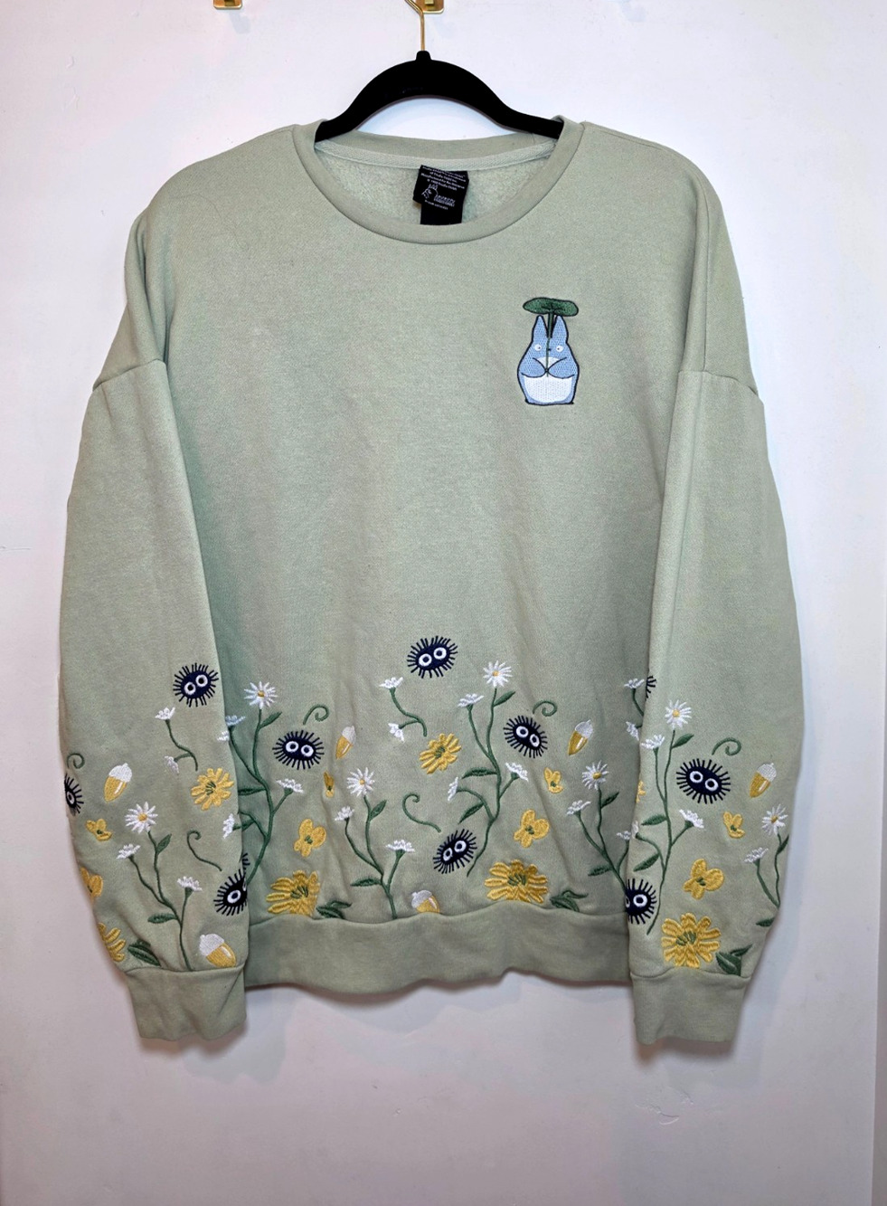 Studio Ghibli My Neighbor Totoro Embroidered Sweatshirt Small Oversized
